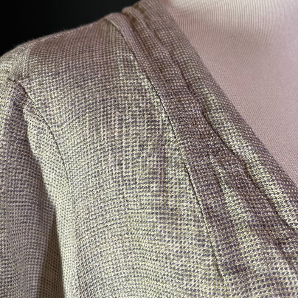 Flax Size M Grey Button-Front Jacket Linen Pocket… - image 5